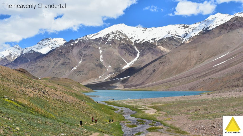 A stream flowing down to Chandertal Lake of Spiti