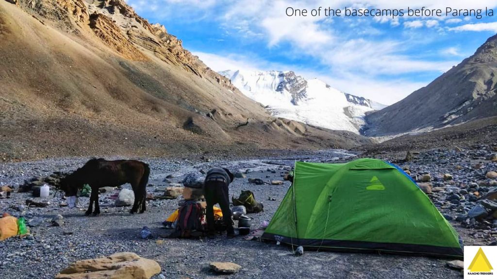 Basecamp of Parang La trek on Spiti side