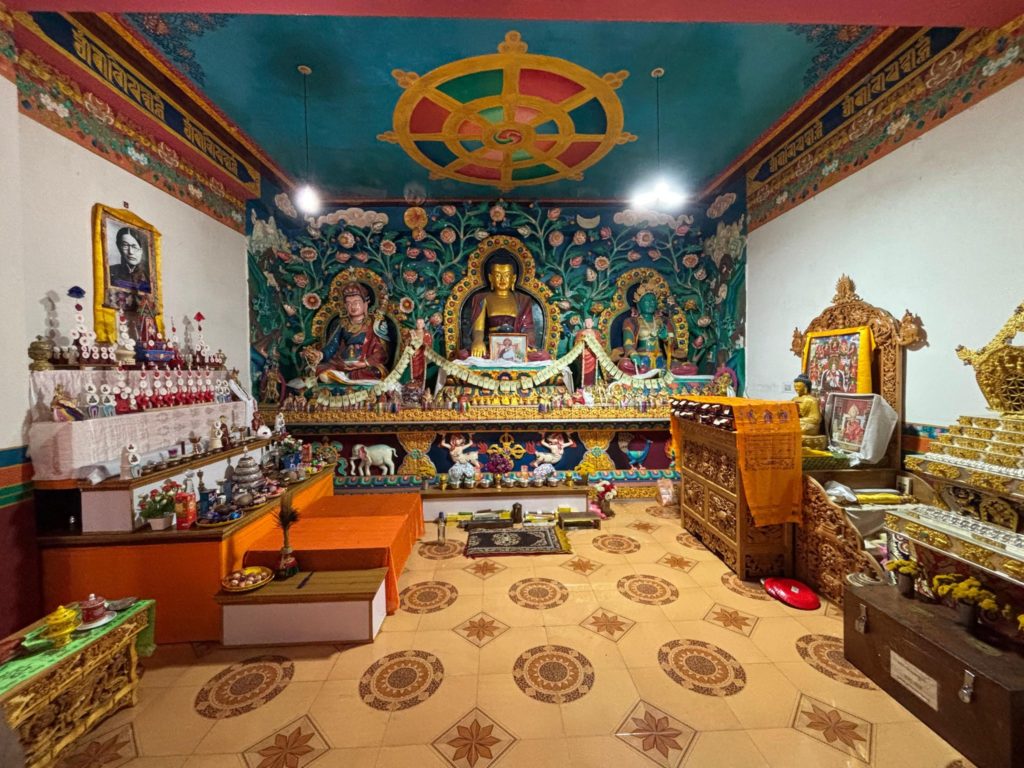 Tibetan prayer paraphernalia inside Sangla Monastery