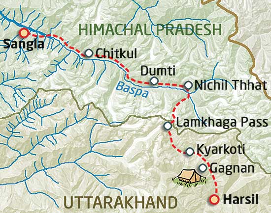 Lamkhaga pass map