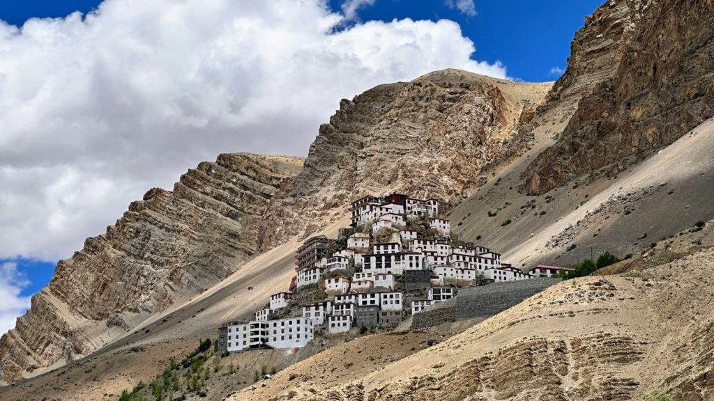 Key Monastery of Spiti valley on a cloudy day