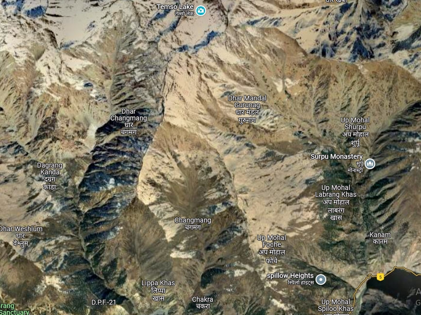 Tem Tso lake Google Sattelite map