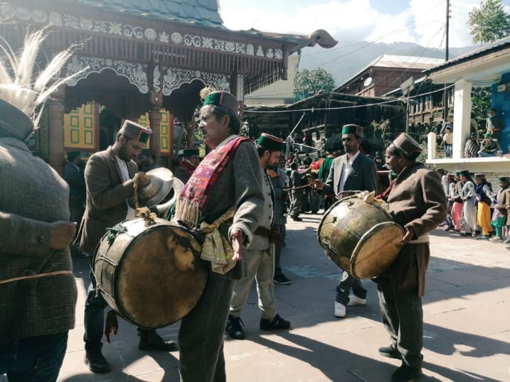 Traditional musical instruments being played by musicians in Fuliach flower festival in Barang village