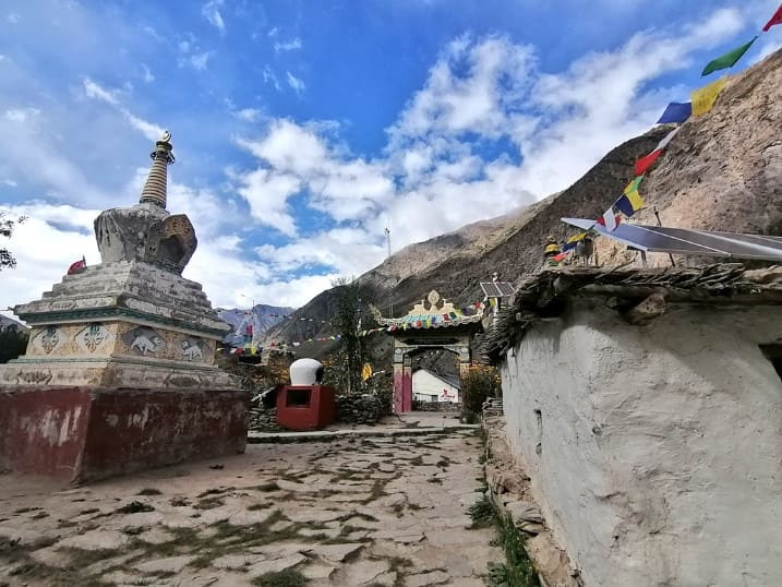 Courtyard of Charang monastery Gompa