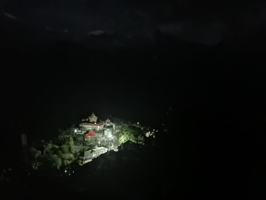 Kalpa village in the dead of the night.