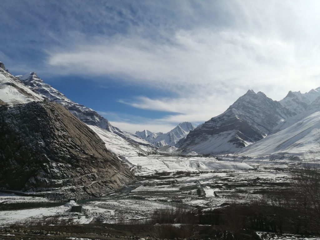 Sagnam village of Pin valley in winter 