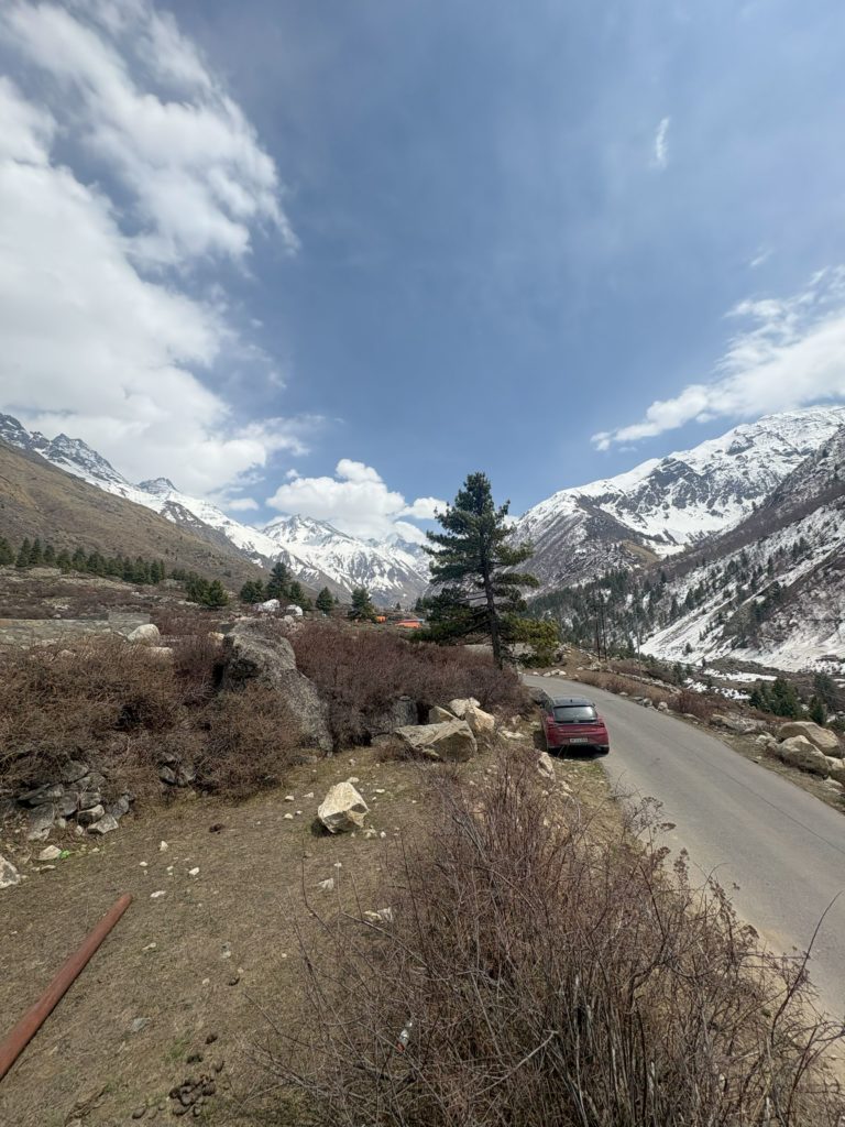 Chitkul to Ranikanda road. Picture shot in first week of April
