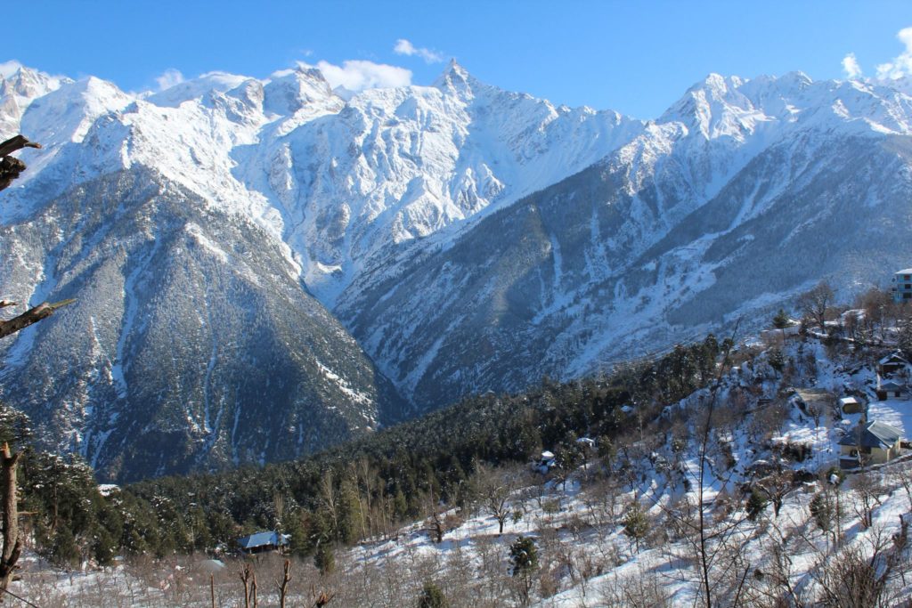 Kalpa valley landscape in winters 