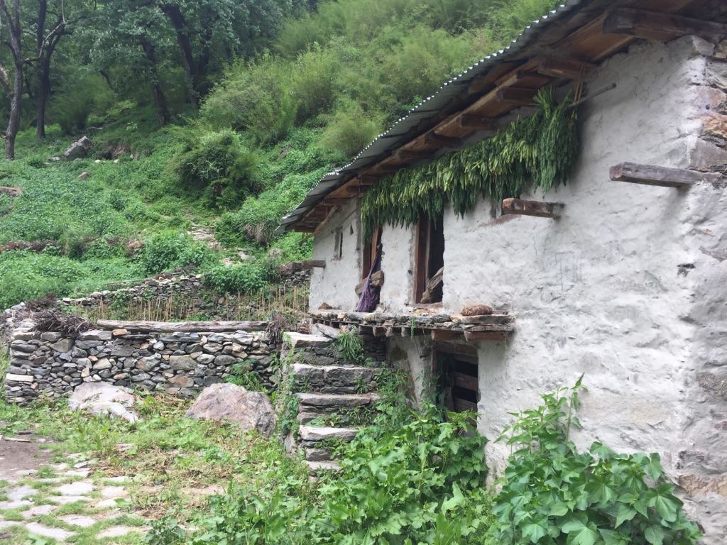 Old wooden house in Bhilangana valley of Uttarakhand