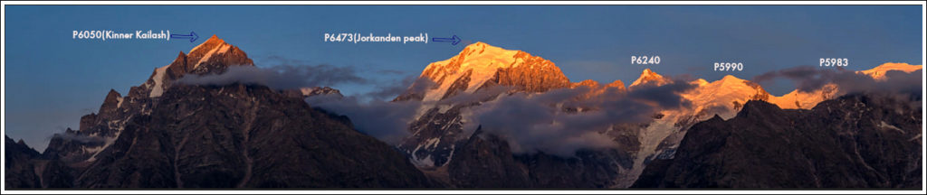 Panorama of Peaks on Kinner Kailash massif of Kinnaur